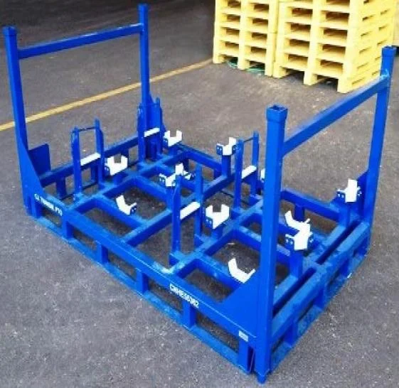 Rack azul para transporte de materiais