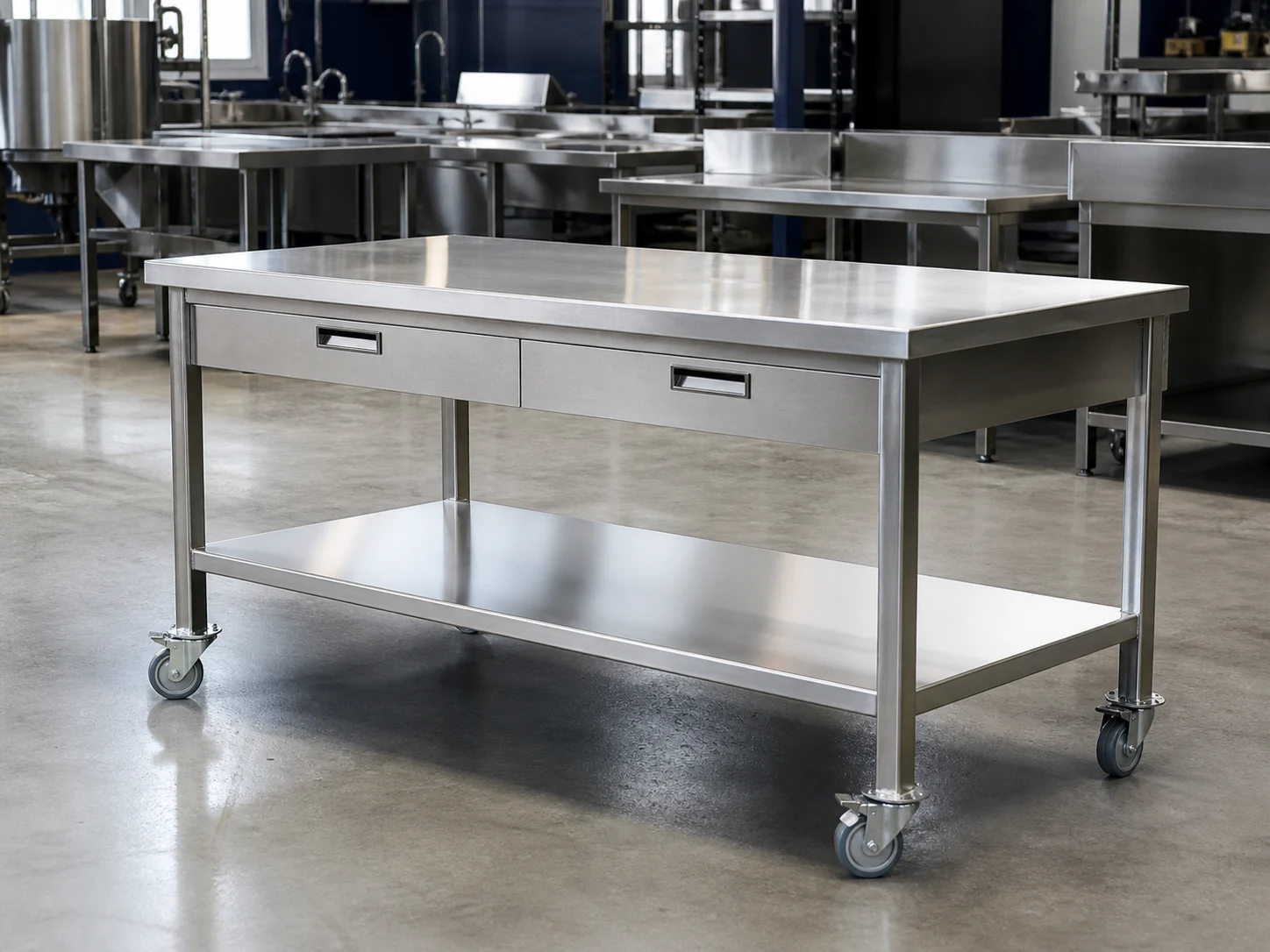 Bancada e equipamentos fabricados em inox
