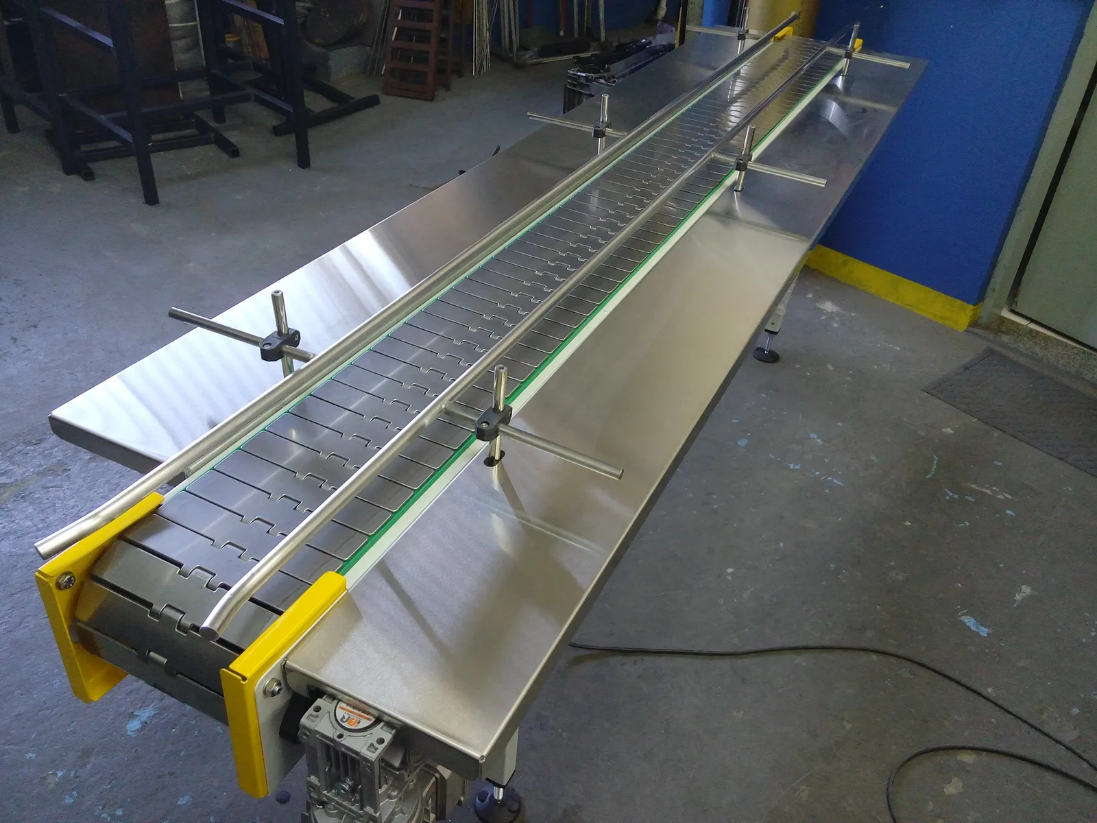 Linha de transporte industrial fabricada em aço inox